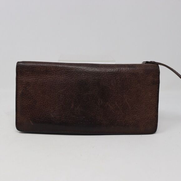 Fossil Wallet Brown Leather Clutch Used Very Good Condition - Picture 1 of 5